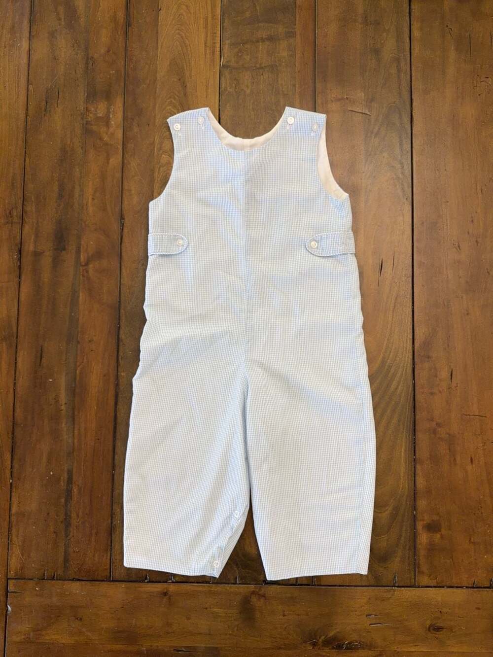 Lullaby Set Light Blue Gingham Button-Front Longall Size 2T